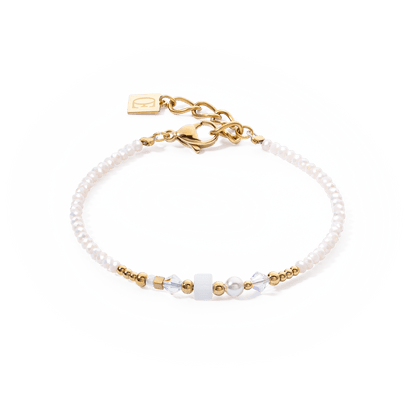 Armbånd Square Stripes gull - hvit 4355301416 - Bjerveur.noArmbånd Square Stripes gull - hvit 4355301416