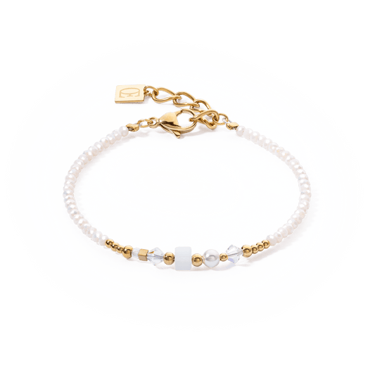 Armbånd Square Stripes gull - hvit 4355301416 - Bjerveur.noArmbånd Square Stripes gull - hvit 4355301416