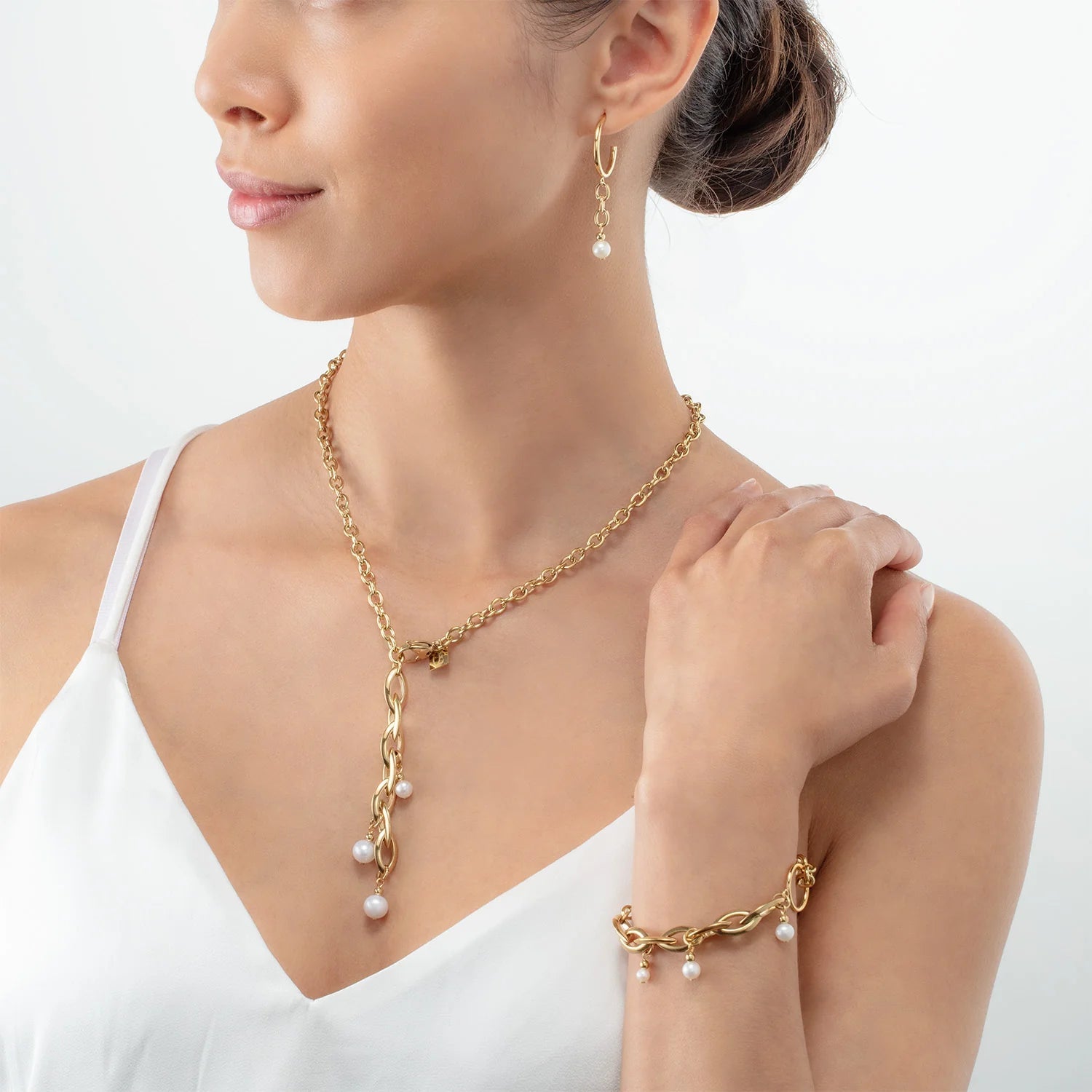 Armbånd Y Navette Ferskvannsperler gull 1119301416 - Bjerveur.noArmbånd Y Navette Ferskvannsperler gull 1119301416