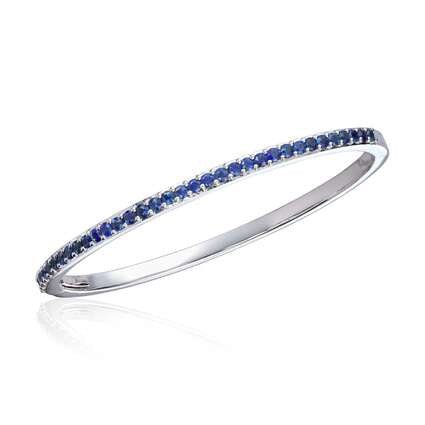 Armring i hvitt gull med lås og fattet med safirer 2,31ct Artikkelnr: 17066 - Bjerveur.noArmring i hvitt gull med lås og fattet med safirer 2,31ct Artikkelnr: 17066