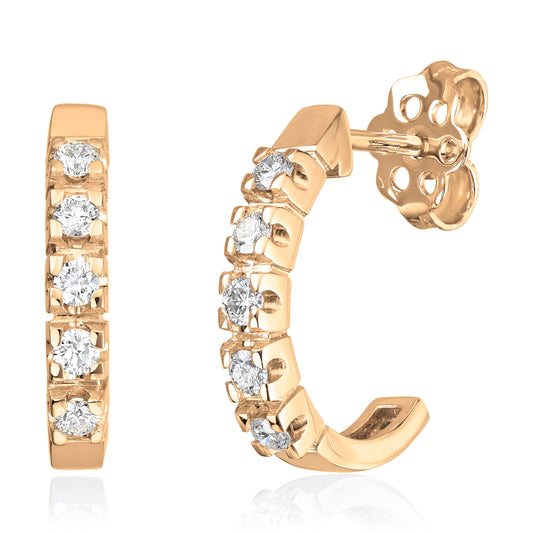 Øredobber kreoler i 585 gull med diamant 0,7 ct GTW/SI, bilde 1 av 2