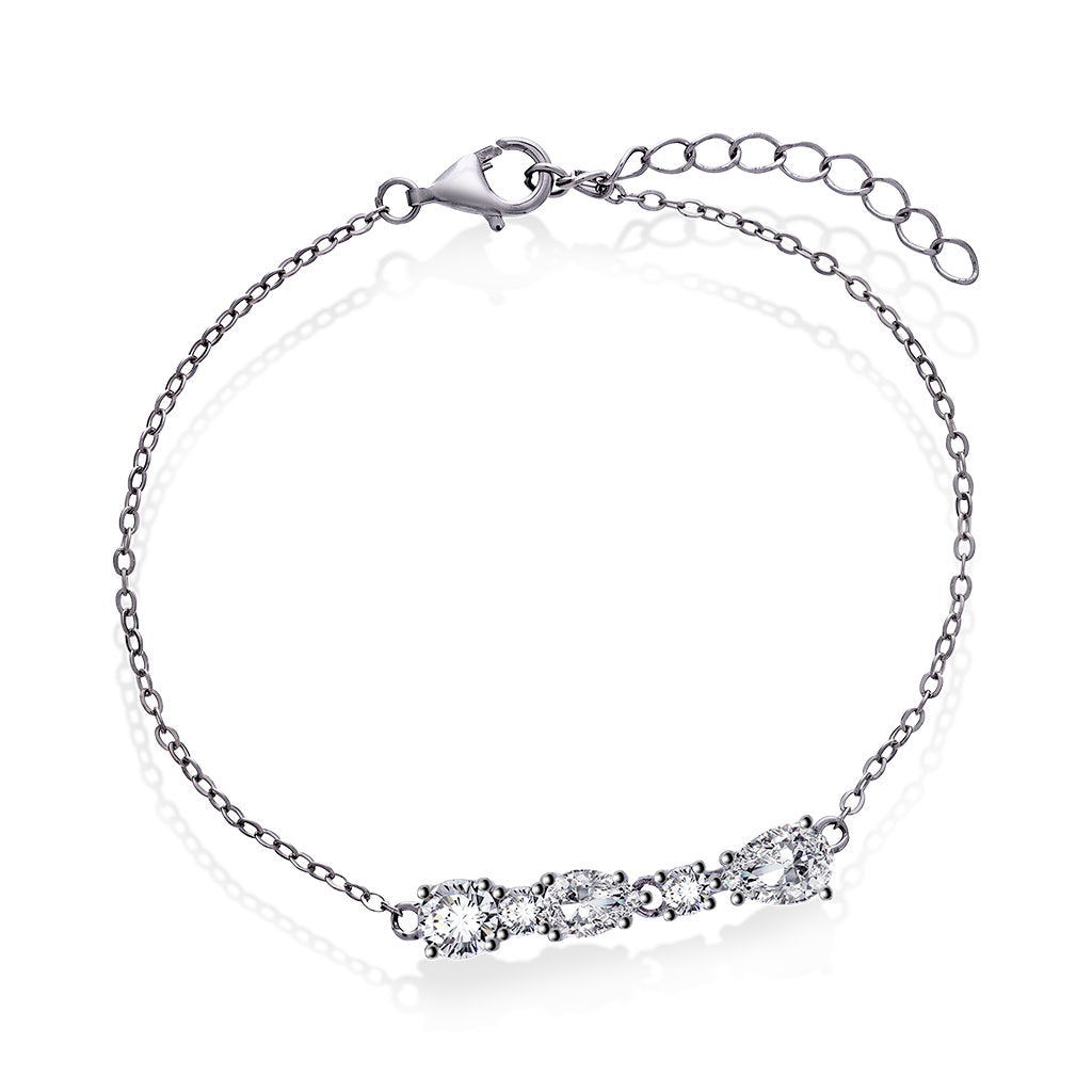 Diva Drop armbånd i rhodinert 925 sølv, bilde 1 av 3
