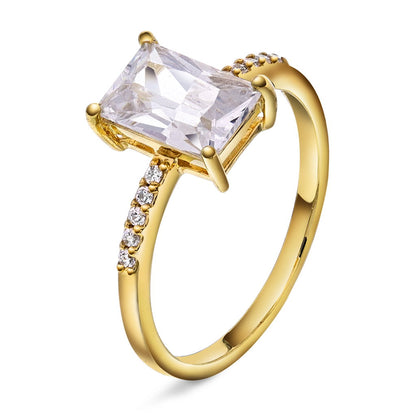 Glow ring i forgylt 925 sølv med hvit zirkonia, Annie, bilde 1 av 4