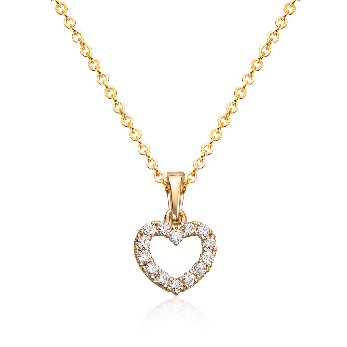 Carmen anheng i 585 gull med diamant, hjerte 0,18 ct P1, bilde 1 av 2