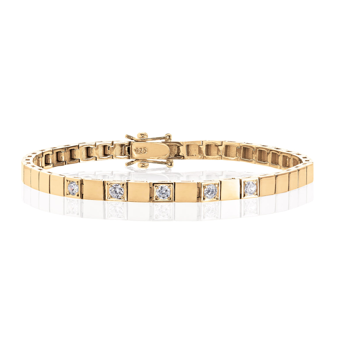 Armbånd i 585 gull med diamanter 0,5 ct HWE/SI, 4,5 mm, bilde 1 av 2