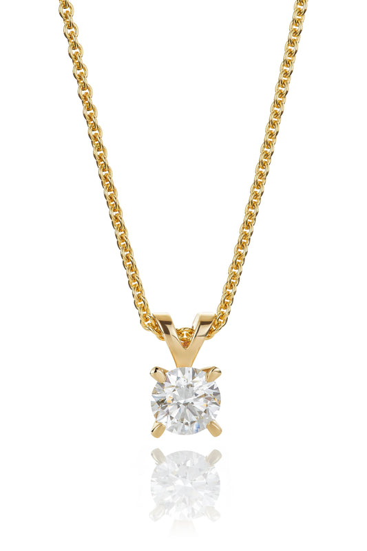 Svolder anheng i 585 gull med laboratoriedyrket diamant 3 ct, bilde 1 av 2