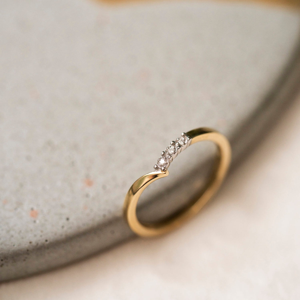 Ring i 585 gult gull med diamanter 0,02 ct, bilde 4 av 4