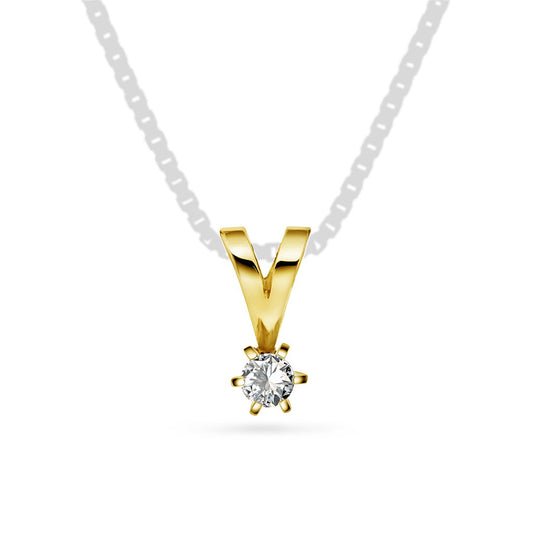 Superstar anheng i gult gull med diamant 0,10 ct