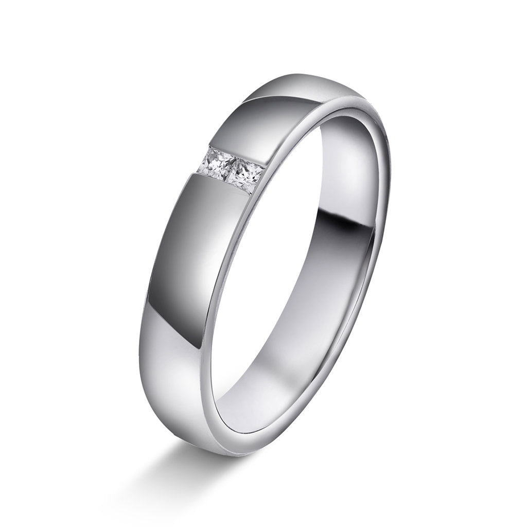 Forever giftering i 14 karat gull med diamant 0,06 ct, 4 mm, bilde 2 av 3