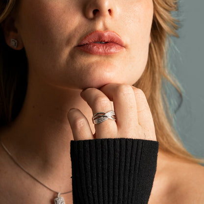 Ring i hvitt gull med diamant 0,15 ct, bilde 3 av 3