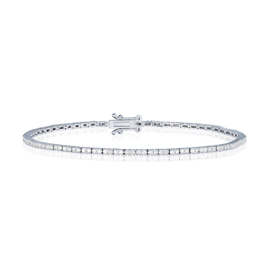 Carmen armbånd i 585 hvitt gull med diamant, 16 cm