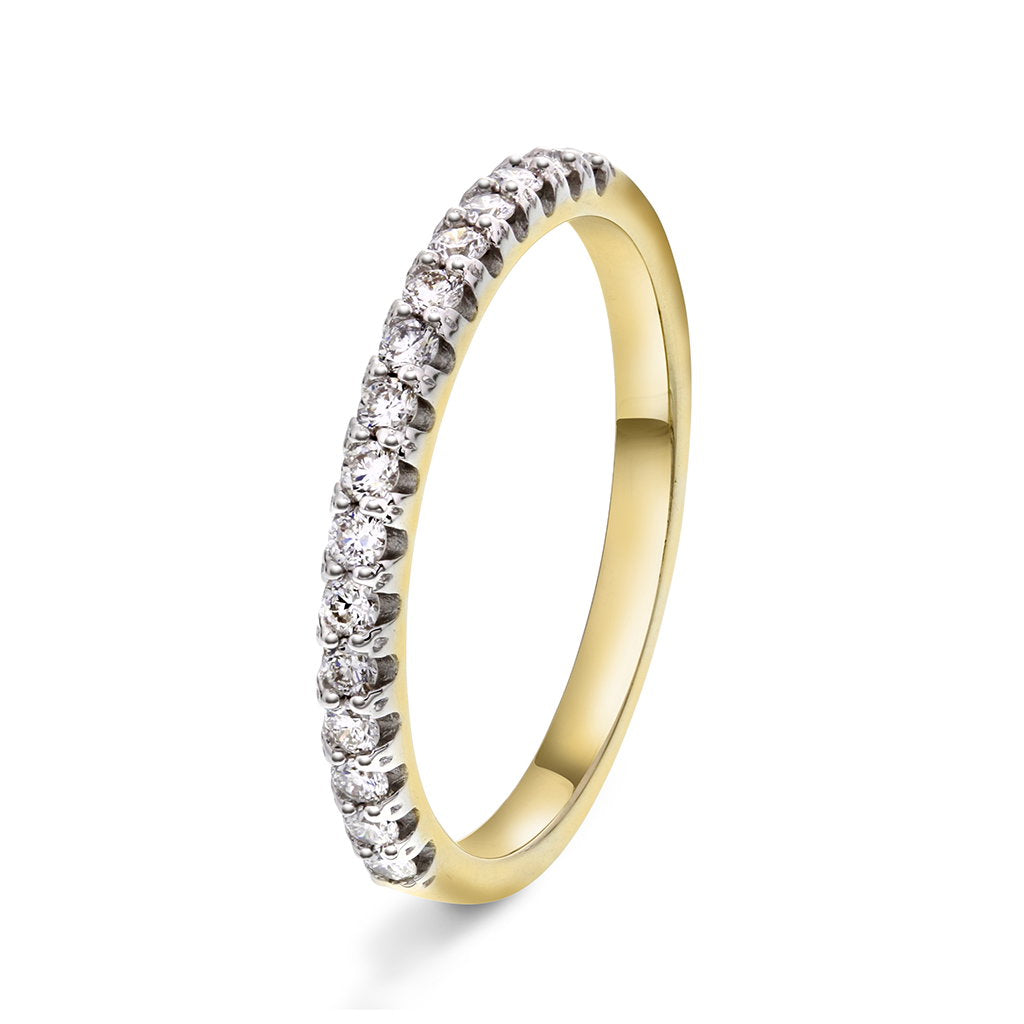 Ring i 14 karat gult gull med diamant 0,25 ct, 2,1 mm, bilde 1 av 4