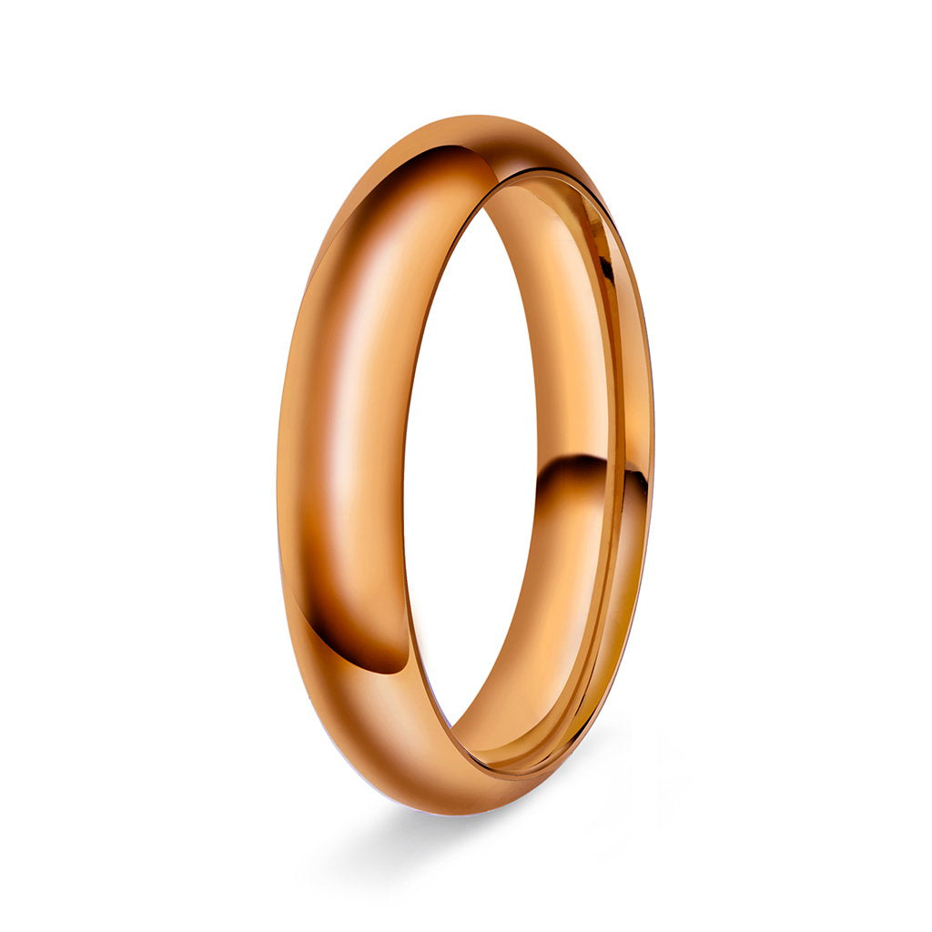Ring i 14 karat rosé gull, innvendig halvrund/buet, bilde 3 av 6