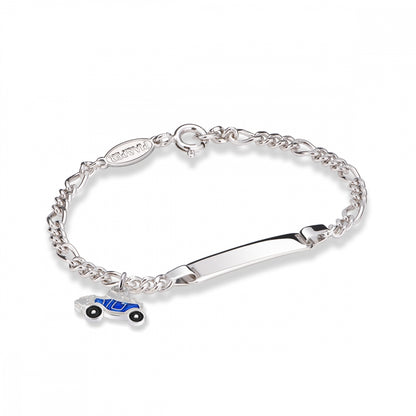 Armbånd i 925 sølv med glassemalje, veteranbil, 15 cm, bilde 1 av 9