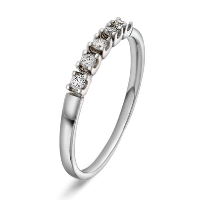 Ring i 14 karat hvitt gull med diamant 0,15 ct, 2,3 mm, bilde 1 av 4