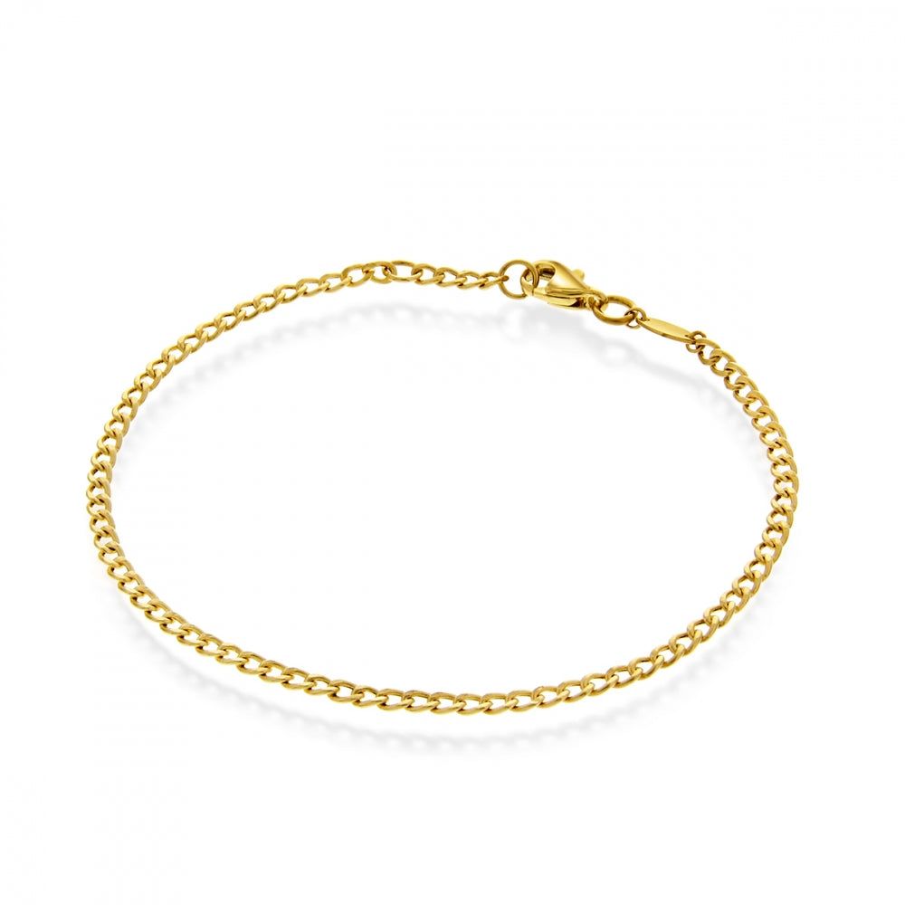 Armbånd i gull, panser 2 mm, 16,5/18 cm