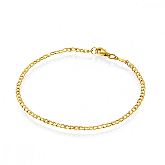 Panser gull-armbånd til dame i gull, 2 mm