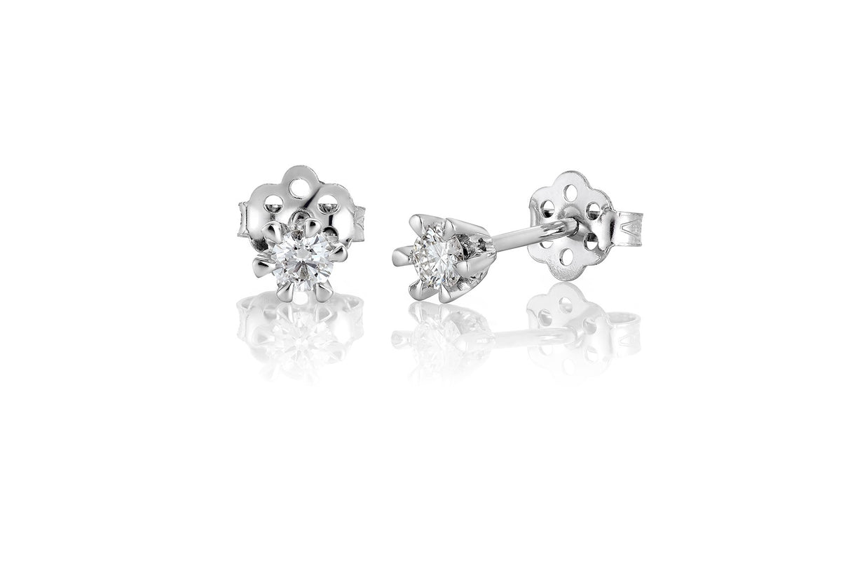 Svolder øredobber Märtha i 585 gull med diamant 0,4 ct, bilde 1 av 2