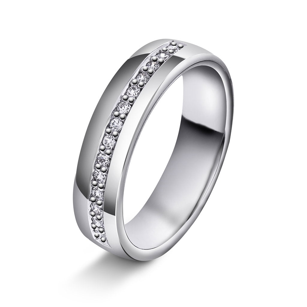 Forever giftering i 14 karat gull med diamant 0,14 ct 5 mm, bilde 2 av 2