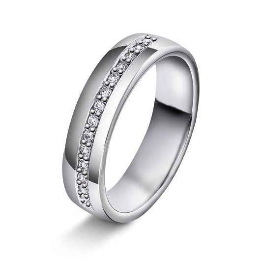 Forever giftering i 585 gull med diamant 0,14 ct W/SI, innvendig buet, 5 mm, nr. GD250, bilde 2 av 2