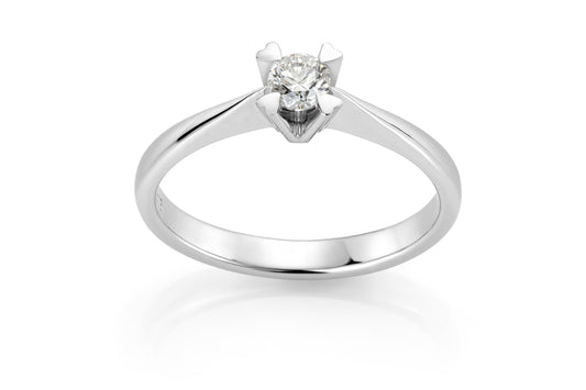 Svolder ring i 585 gull med diamant 0,3 ct GTW/SI, bilde 1 av 2