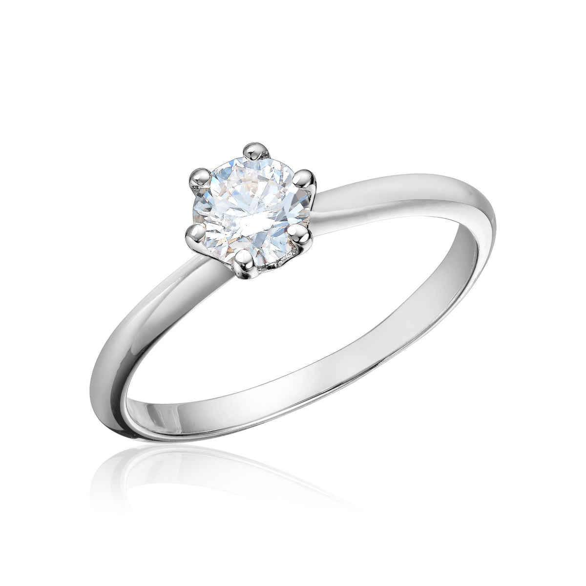 Svolder ring i 585 hvitt gull med diamant 0,20 ct GTW/VS