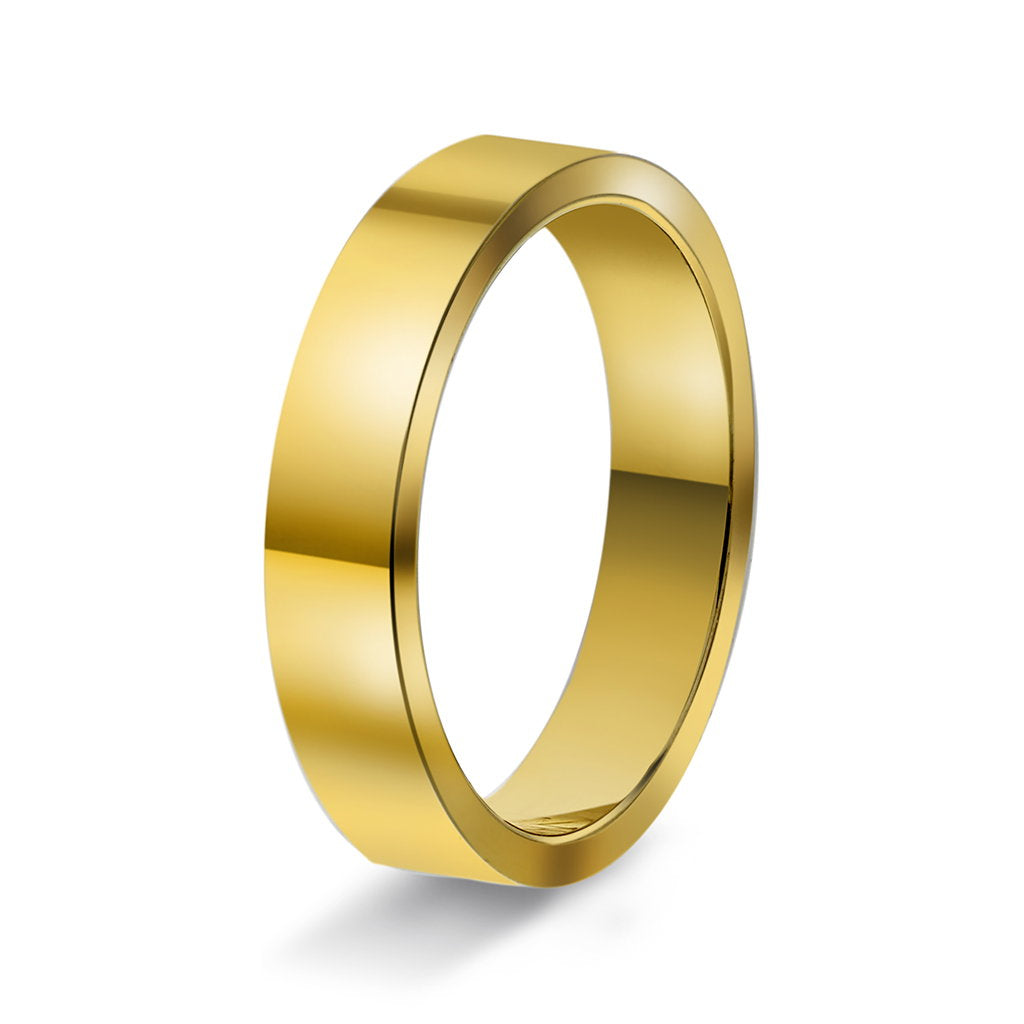 Ring i 14 karat gult gull, innvendig rektangulær, bilde 3 av 6