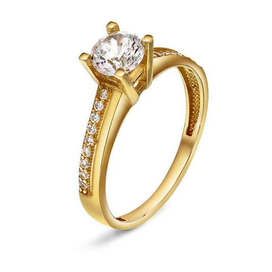 Ring i 14 karat gult gull med zirkonia 3,3 mm, bilde 1 av 2