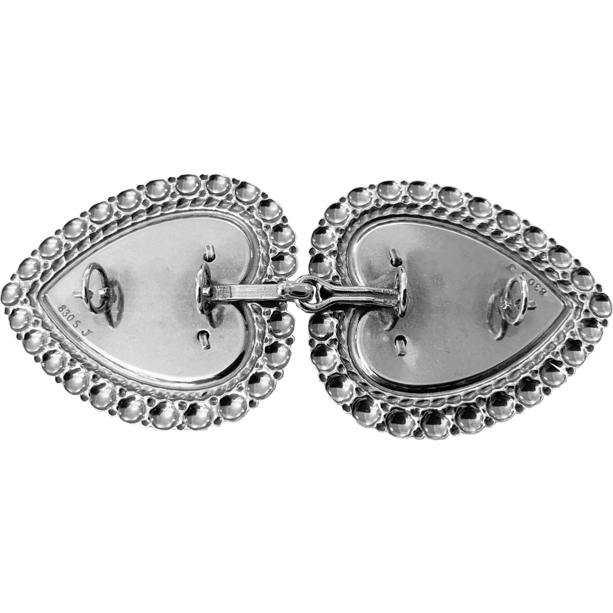 Beltespenne til skinnlist med kruser, forgylt/kvit 002596 - Bjerveur.noBeltespenne til skinnlist med kruser, forgylt/kvit 002596