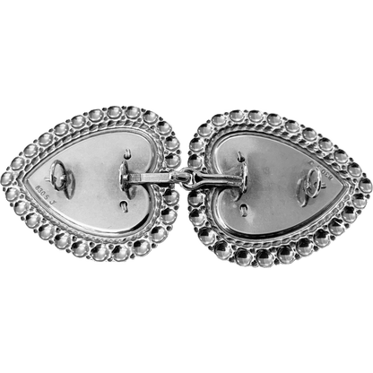 Beltespenne til skinnlist med kruser, forgylt/kvit 002596 - Bjerveur.noBeltespenne til skinnlist med kruser, forgylt/kvit 002596