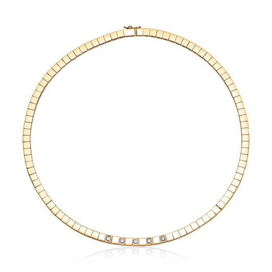 Halskjede i 585 gull med diamanter 0,5 ct, 42 cm, bilde 1 av 2