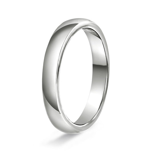 Ring i 14 karat hvitt gull, hvelvet/flat, polert, bilde 2 av 6