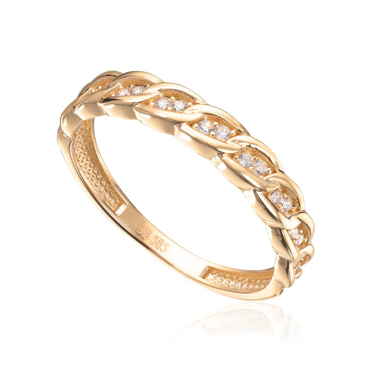 Ring Flettet design Cz 14K Artikkelnr: 57598 - Bjerveur.noRing Flettet design Cz 14K Artikkelnr: 57598