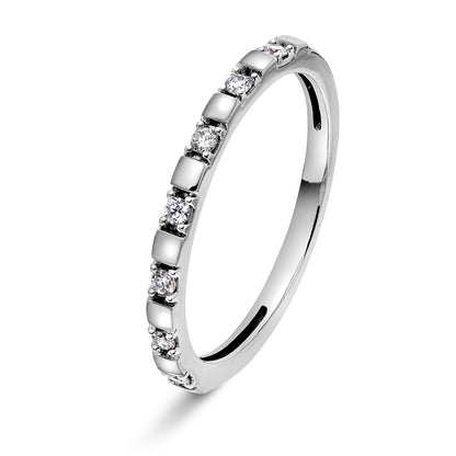 Ring i 14 karat hvitt gull med diamanter 1,9 mm, bilde 1 av 2