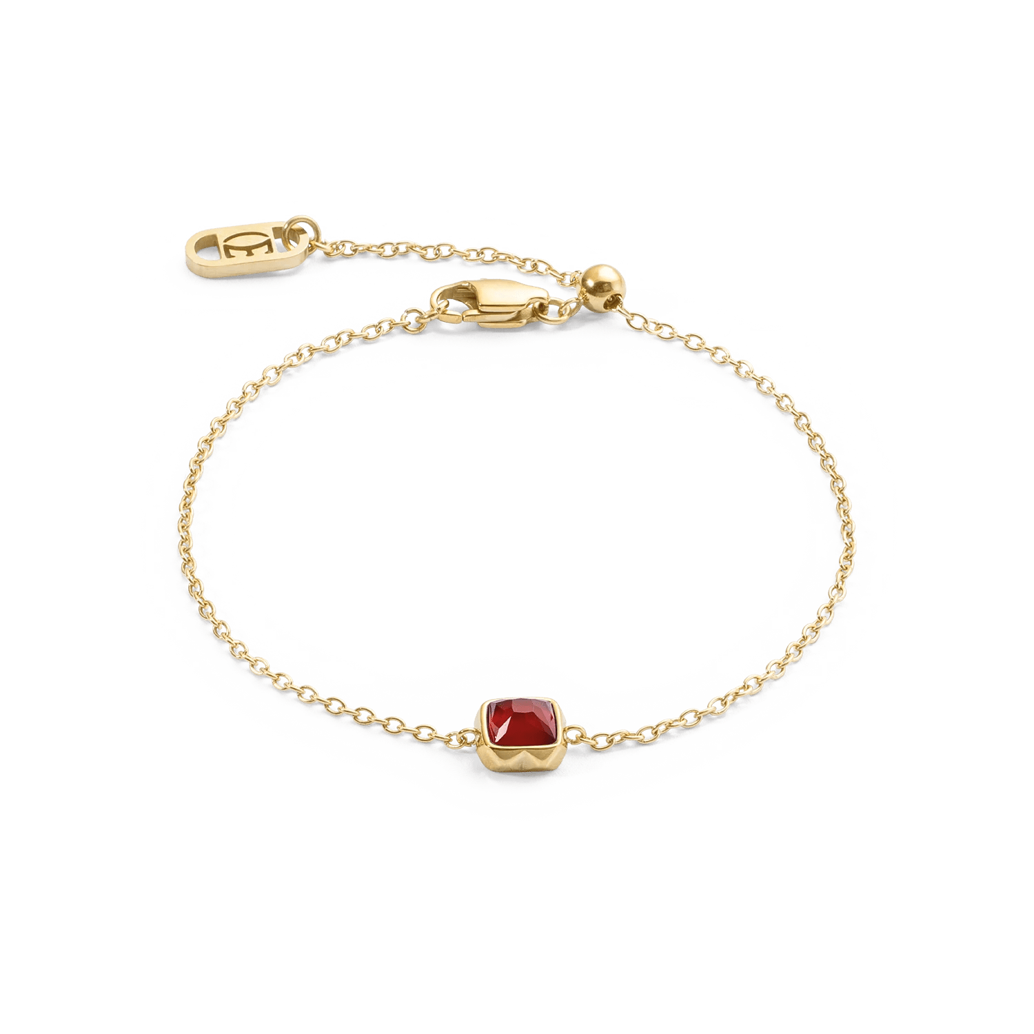 Birthstone January Bracelet Red Agate Gold 1301300300 - Bjerveur.noBirthstone January Bracelet Red Agate Gold 1301300300