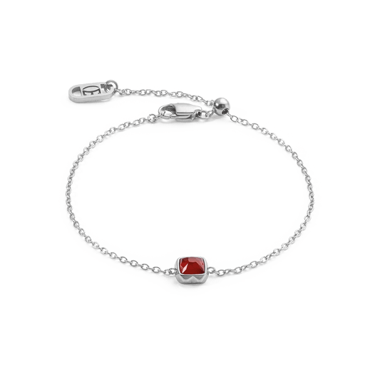 Birthstone January Bracelet Red Agate Silver 1300300300 - Bjerveur.noBirthstone January Bracelet Red Agate Silver 1300300300