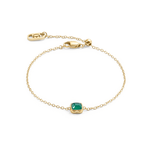 Birthstone May Bracelet Green Agate Gold 1301300500 - Bjerveur.noBirthstone May Bracelet Green Agate Gold 1301300500