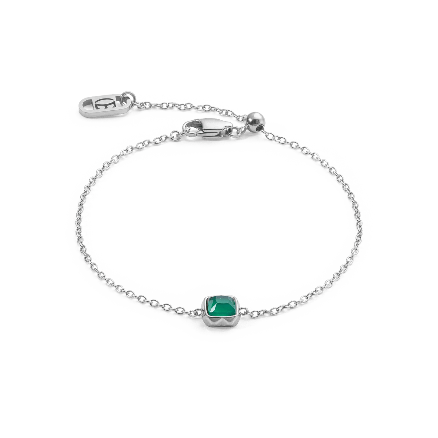 Birthstone May Bracelet Green Agate Silver 1300300500 - Bjerveur.noBirthstone May Bracelet Green Agate Silver 1300300500