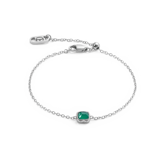 Birthstone May Bracelet Green Agate Silver 1300300500 - Bjerveur.noBirthstone May Bracelet Green Agate Silver 1300300500