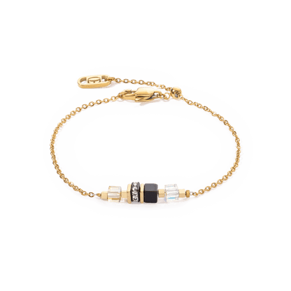 Bracelet Mini Cubes & Chain gold - black 5076301316 - Bjerveur.noBracelet Mini Cubes & Chain gold - black 5076301316