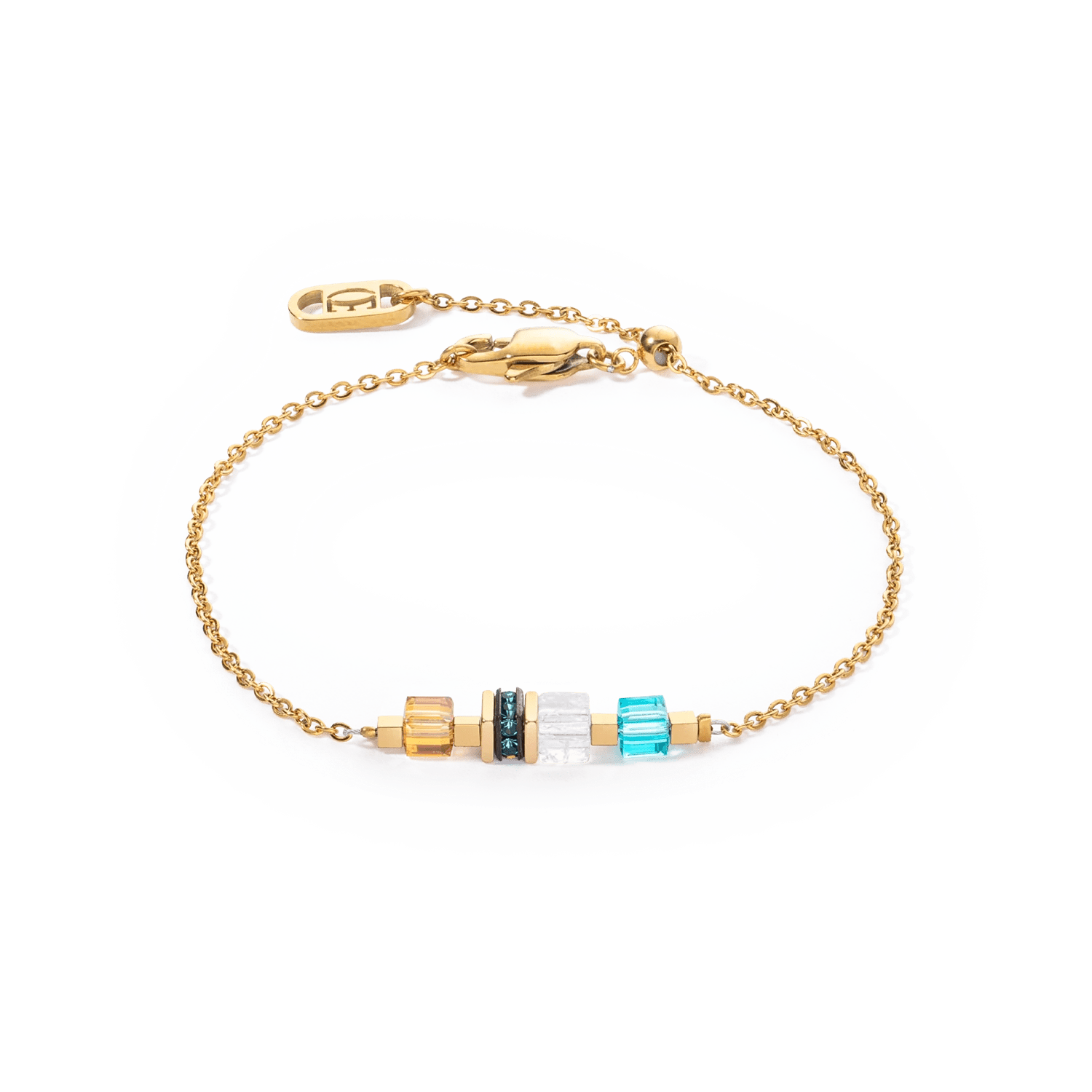 Bracelet Mini Cubes & Chain gold - multicolour 5076301516 - Bjerveur.noBracelet Mini Cubes & Chain gold - multicolour 5076301516