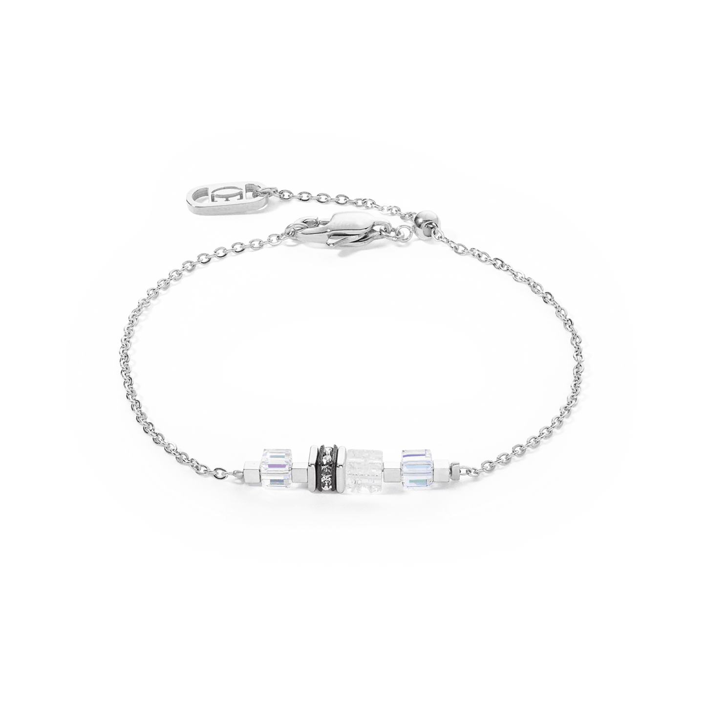 Bracelet Mini Cubes & Chain silver - white 5076301417 - Bjerveur.noBracelet Mini Cubes & Chain silver - white 5076301417