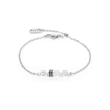 Bracelet Mini Cubes & Chain silver - white 5076301417 - Bjerveur.noBracelet Mini Cubes & Chain silver - white 5076301417