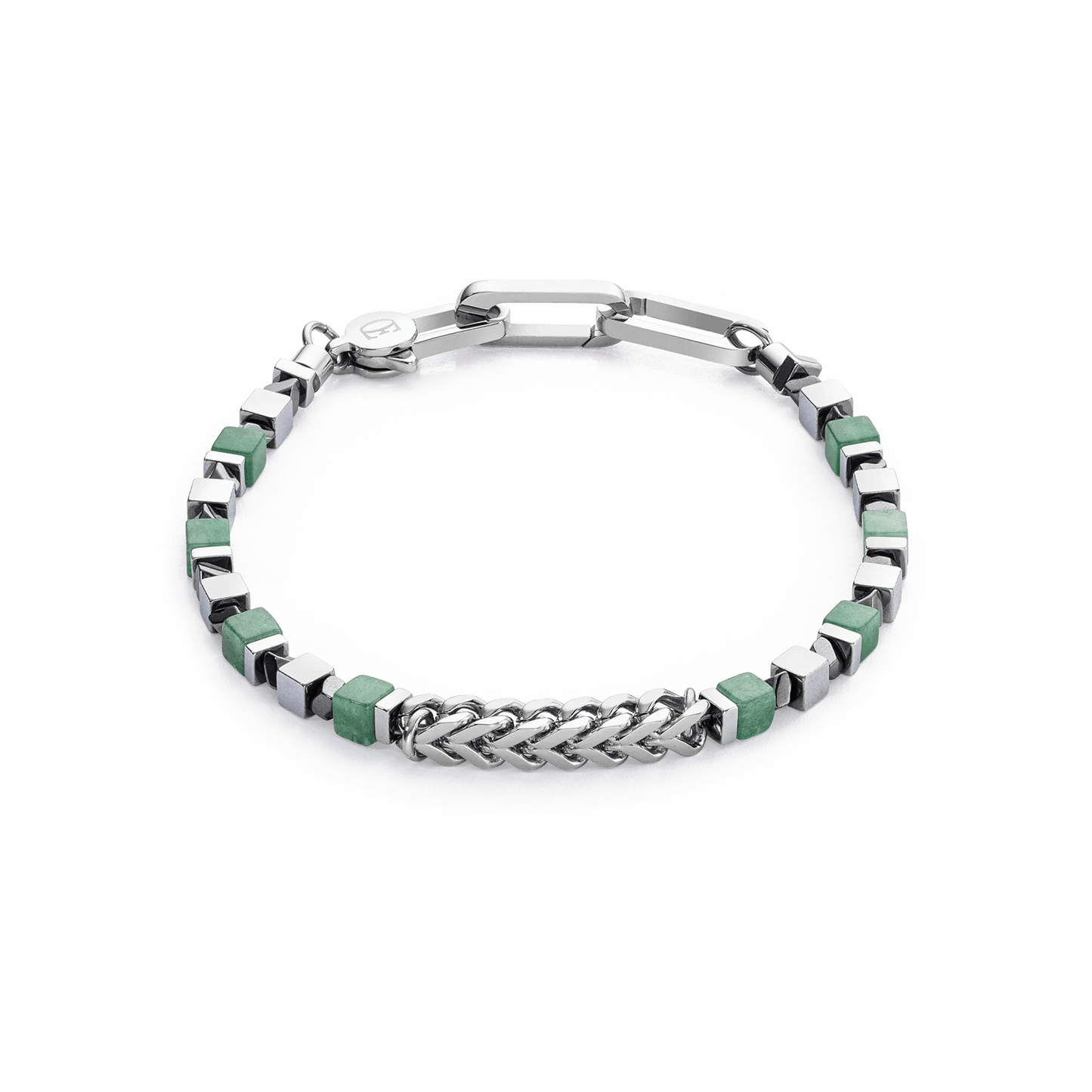 Bracelet Precious Cubes & Chain green - silver 0906300500 - Bjerveur.noBracelet Precious Cubes & Chain green - silver 0906300500