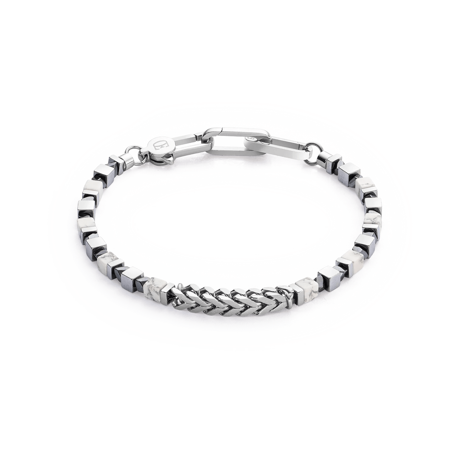 Bracelet Precious Cubes & Chain white - silver 0906301400 - Bjerveur.noBracelet Precious Cubes & Chain white - silver 0906301400