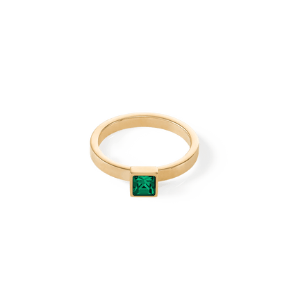 Brilliant Square liten ring gull mørkegrønn 050140054952 - Bjerveur.noBrilliant Square liten ring gull mørkegrønn 050140054952