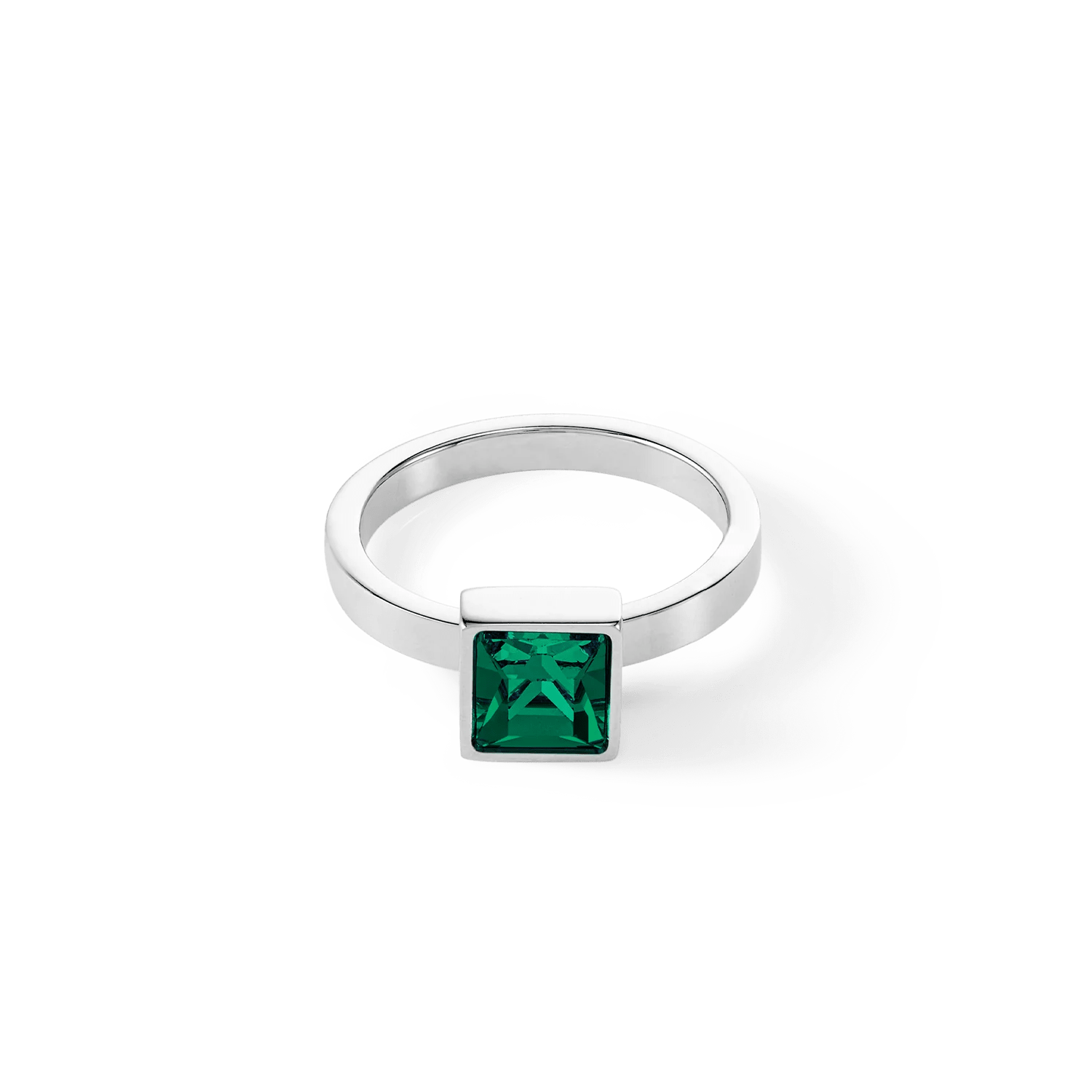 Brilliant Square stor ring sølv mørkegrønn 050040054852 - Bjerveur.noBrilliant Square stor ring sølv mørkegrønn 050040054852