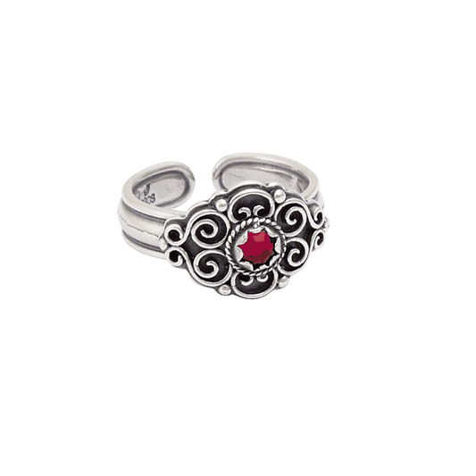 Bunadsring med raud stein, oksidert 377107 - Bjerveur.noBunadsring med raud stein, oksidert 377107