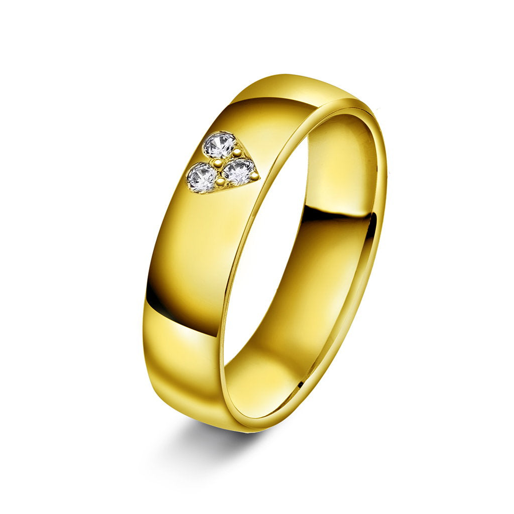 Forever giftering i 14 karat gull med diamant 0,09 ct, 5 mm, bilde 1 av 2