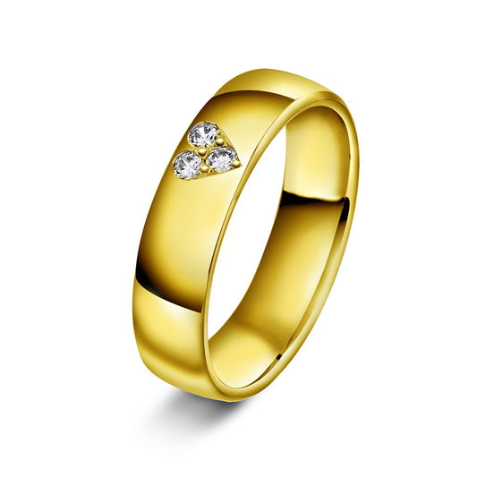 Forever giftering i 585 gull med diamant 0,09 ct, innvendig buet, 5 mm, bilde 1 av 2
